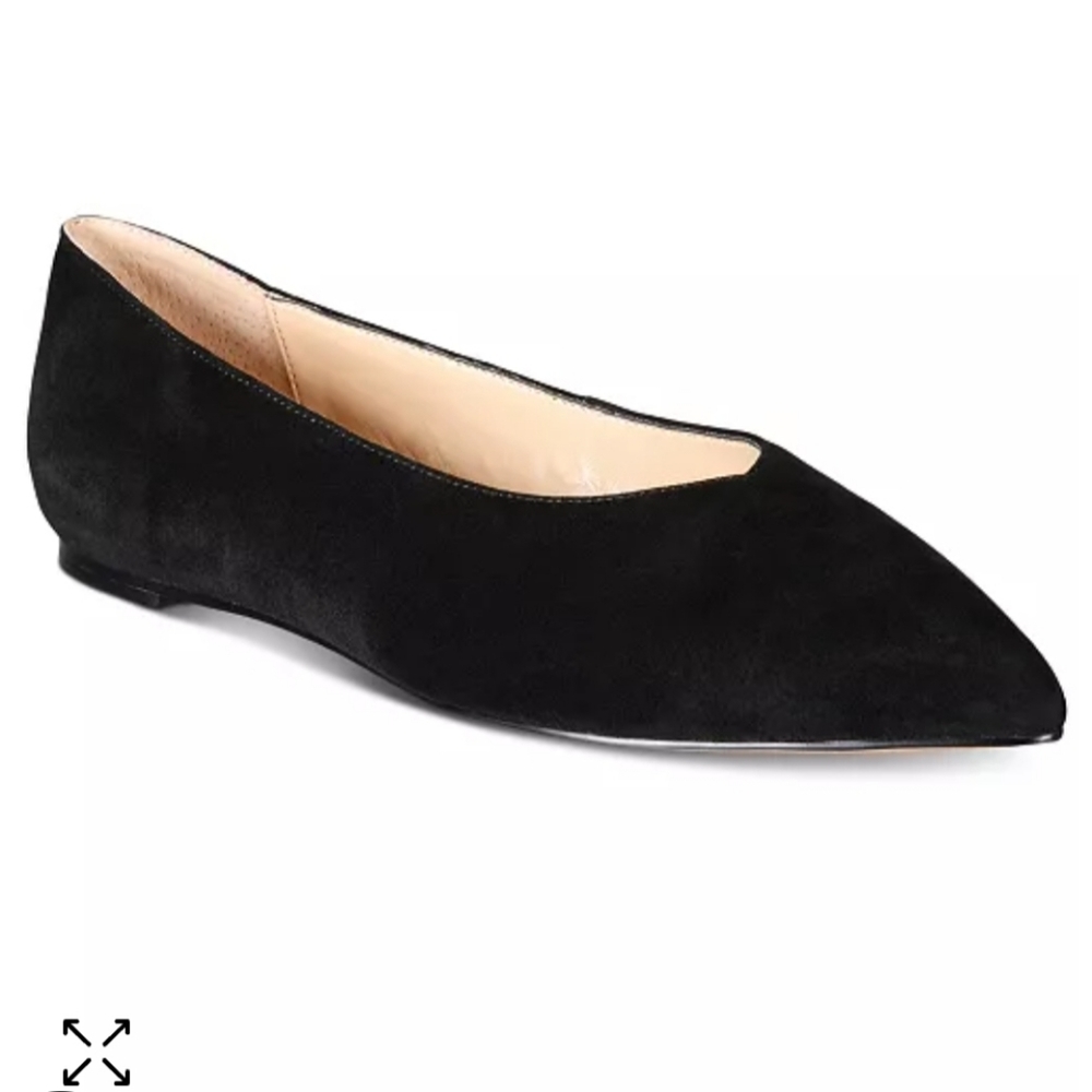 Adrienne Vittadini Black Suede Fraze Flats Sz 8